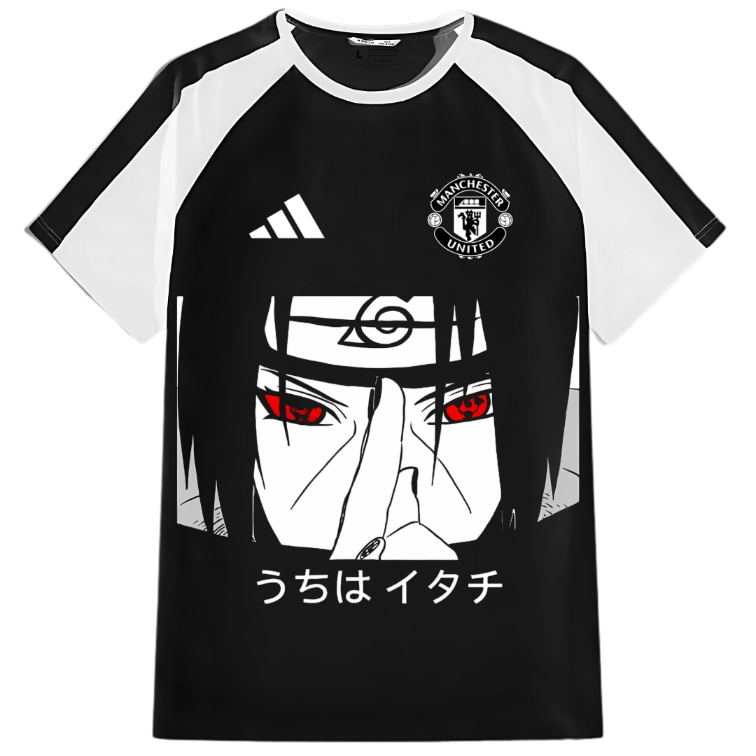 Man United Sharingan Assassin Custom Itachi Uchiha Anime Jersey – Heavy Polyester Fabric || Naruto Uzumaki t-shirt anime jersey