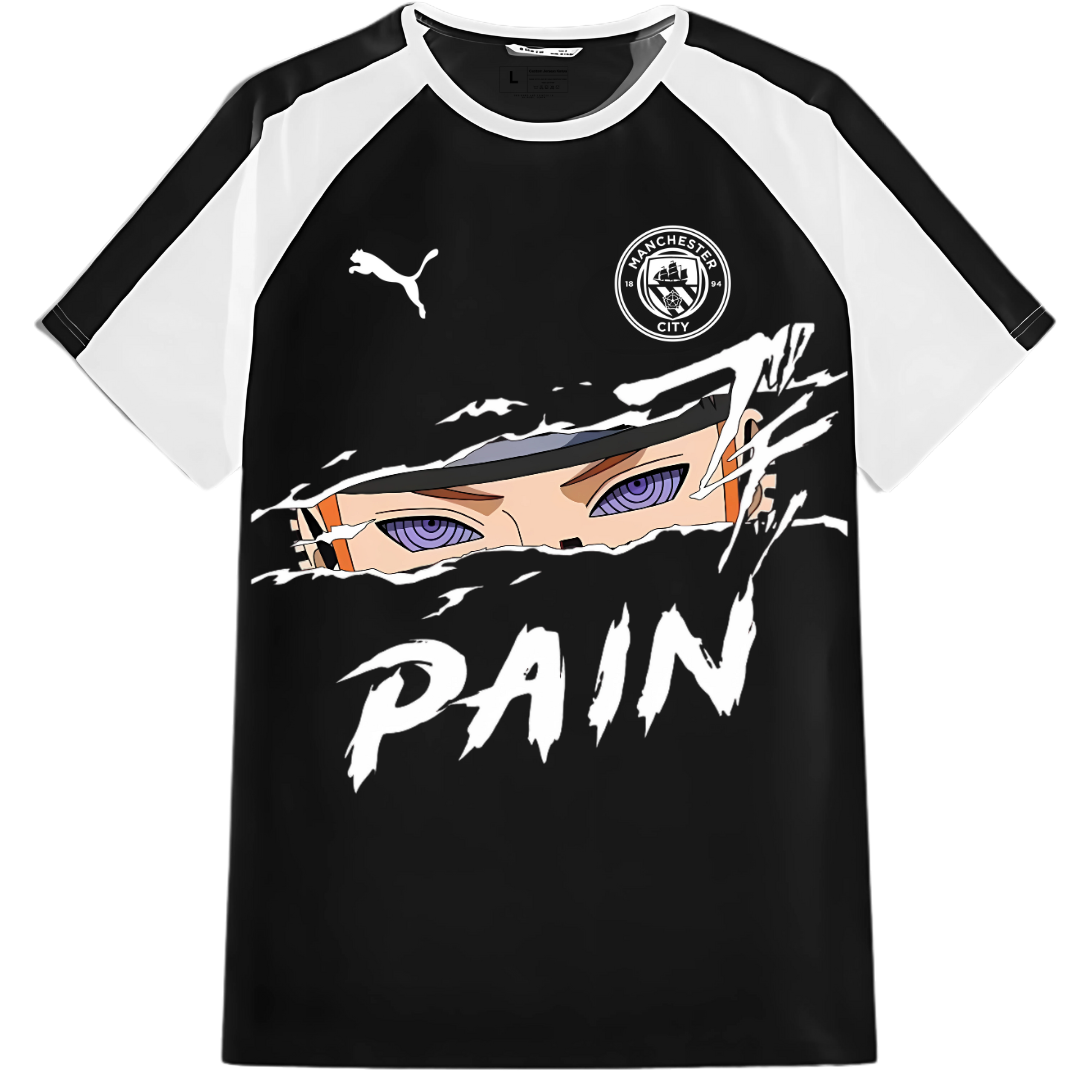 Manchester City "PAIN" Anime Custom Jersey – Premium Jersey Polyester Fabric || Custom anime football t-shirt jersey