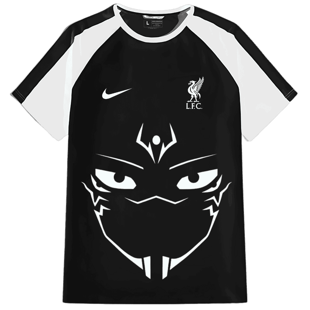 Liverpool FC x Sukuna || Jujutsu Kaisen Custom Anime Jersey || Black and White Custom Sukuna Liverpool anime jersey