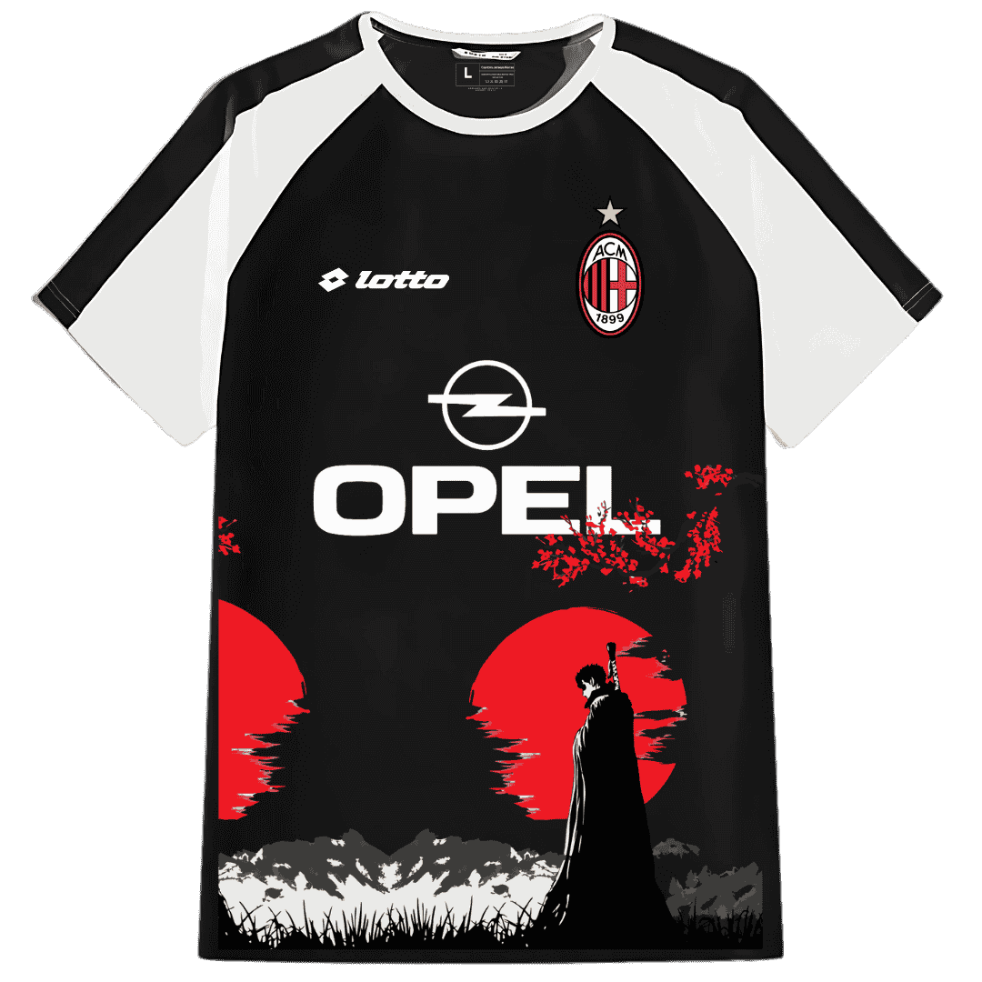 AC Milan Opel Retro Samurai Floral Jersey – Heavy Polyester Fabric