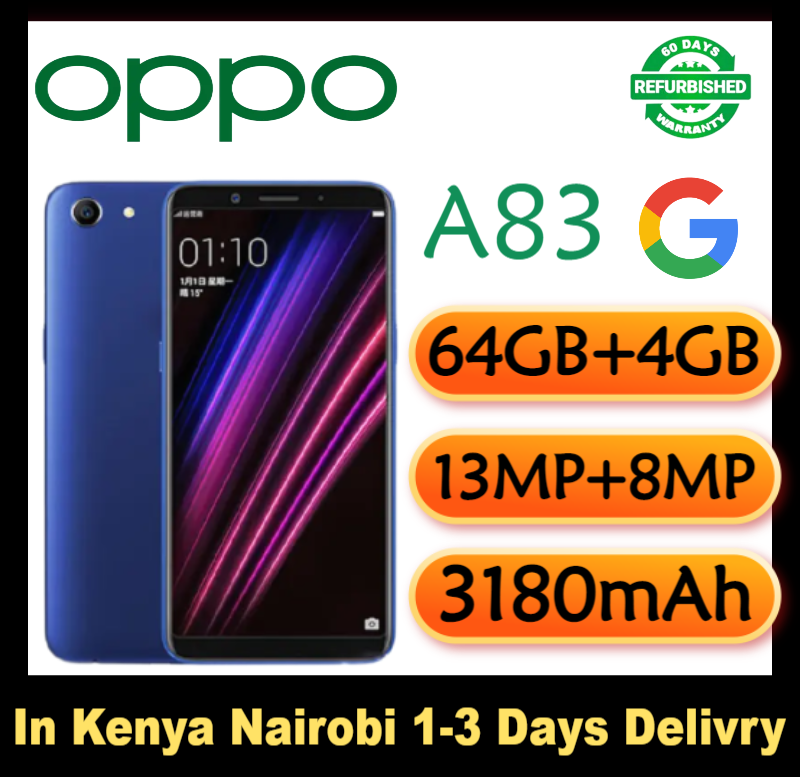 Refurbished OPPO A83 Smartphones 64GB+4GB 5.7 inches 13MP+8MP 3180mAh Dual SIM 2G/3G/4G LTE facial recognition unlocking refurbished phone AI smart beauty mobile phones a83