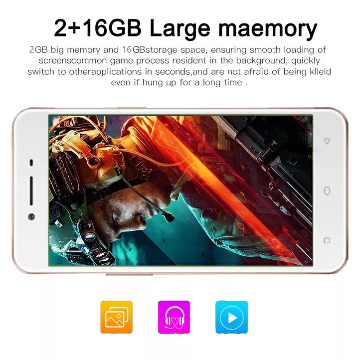 Refurbished OPPO A37 oppo A37F smartphone 5-inch screen 2GB + 16gb 2g / 3G / 4g / lte dual card 2630mah lockless phones 8MP+5MP refurbished phone SmartPhones random Gold