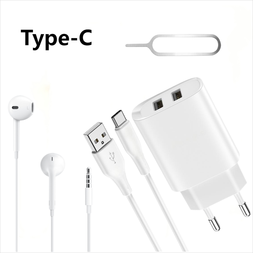 Type-C Charger Sets Charger data line card pin headphone smartphones charger