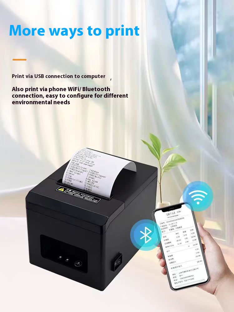 Mini printer - Thermal Receipt Printer Model: R80A 80mm USB + LAN Connection with FREE Thermal Roll and Extra connection cables