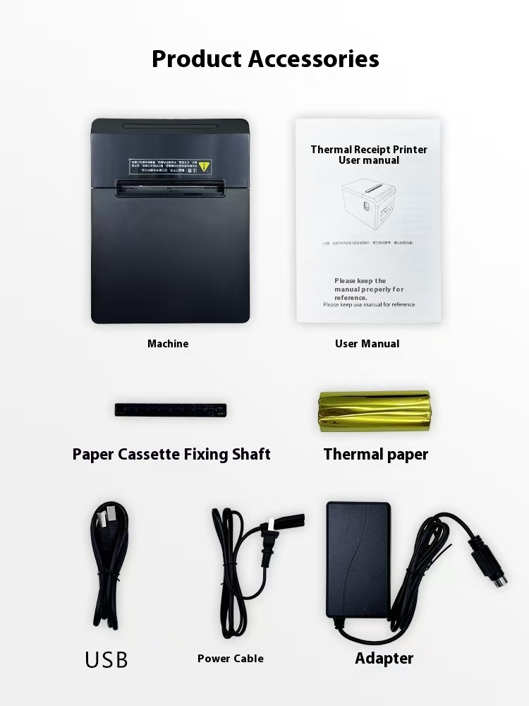 Mini printer - Thermal Receipt Printer Model: R80A 80mm USB + LAN Connection with FREE Thermal Roll and Extra connection cables