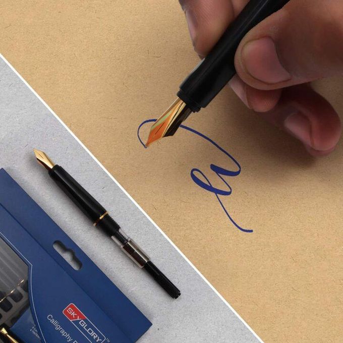 Caligraphy pen set 6 nibs and 6 ink cartridges
