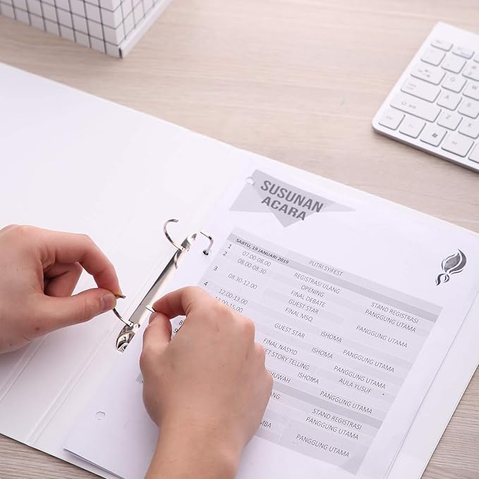 D-Ring File Binder, Deli(white -1 inch)