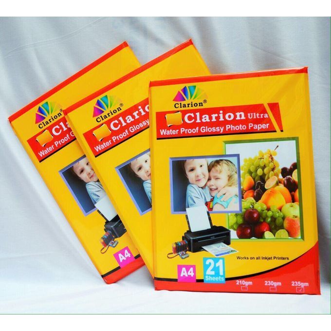 Clarion Water Proof Glossy Photo Paper - 4R ( 4* 6 In )