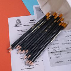 deli EU20000 Graphite Pencil With Non Toxic Pvc Free Eraser 12-Pieces, black