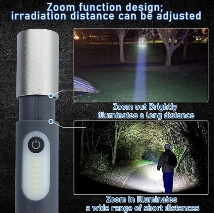 Mini LED Flashlight Telescopic Zoom USB Rechargeable Waterproof COB Torch Lamp Lantern For Outdoor Camping Hunting FLASHLIGHT 4 modes extra bright flashlight torch