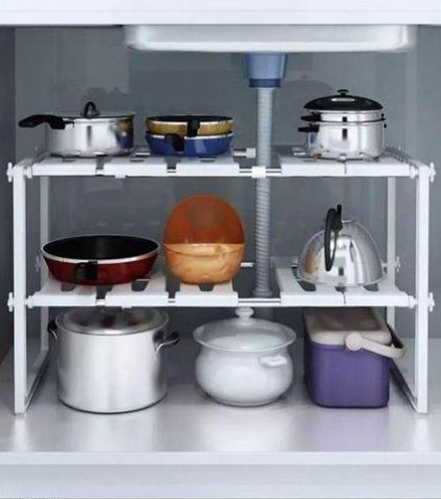 Under sink rack pool organizer