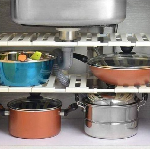 Under sink rack pool organizer
