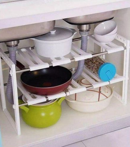 Under sink rack pool organizer