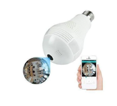 Nanny Camera, Panoramic 1080P 360 Degree Night Vision, Wifi Light Bulb Camera..