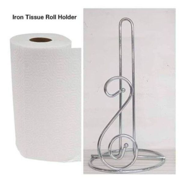 KnMn Wrought Iron Tissue Roll Holder Tissue Paper Holder Paper Towel Holder for Kitchen and Dining Table