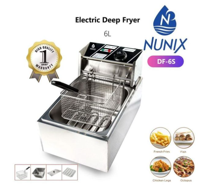 Home Collections Nunix 6L Single Electric & Stainless Steel Deep Fryer for Chips