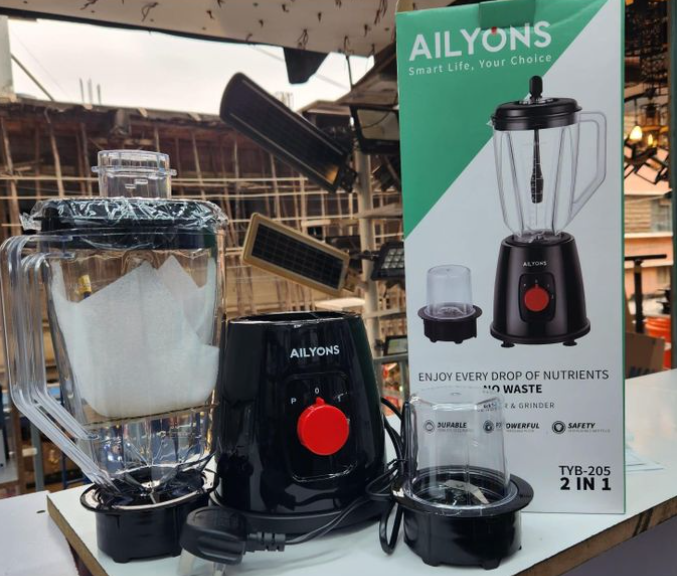 AILYONS New Arrival TYB-205 Blender 2In1 with Grinder Machine, 1.5L Black
