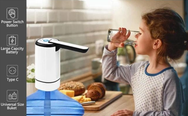 Electric Water Dispenser Pump Automatic Portable USB Charging Drinking Water Pump Water Bottle Dispenser Water Bottle Pump for Home Use and Camping