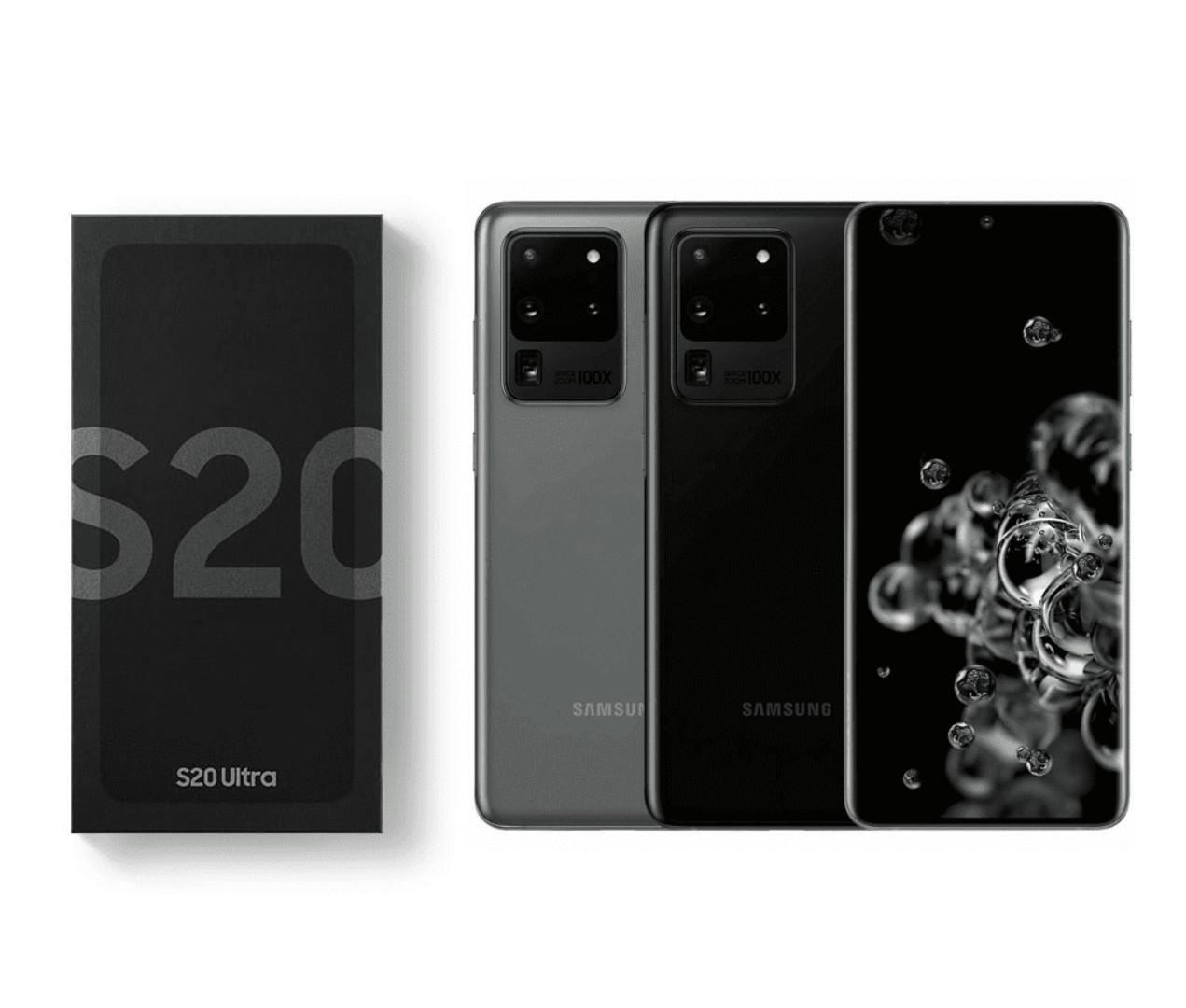 Samsung Galaxy S20 Ultra 12gb /128/256 GB  6.2-inch Dynamic AMOLED 2X display
256GB storage  Snapdragon 8 Gen 1 processor Quad-camera system: 108MP Wide, 12MP Ultrawide, 10MP Telephoto, 10MP Periscope