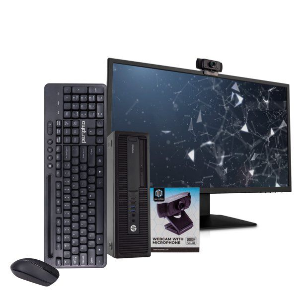 (Full set 16GBram + memory  500 HDD + 22'' Monitor,mouse and Keyboard )  core i7 Refurbished HP The HP EliteDesk 800 G4 is a robust, business-class desktop computer powered by an 8th Generation Intel