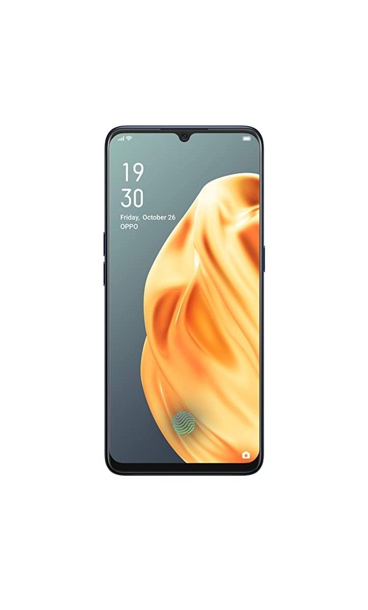 EX -UK Oppo F15  featuring a 6.4-inch AMOLED screen, MediaTek Helio P70 chip, 8GB RAM, 128GB storage, and 48MP quad-camera system with an in-display fingerprint sensor, known for its design
