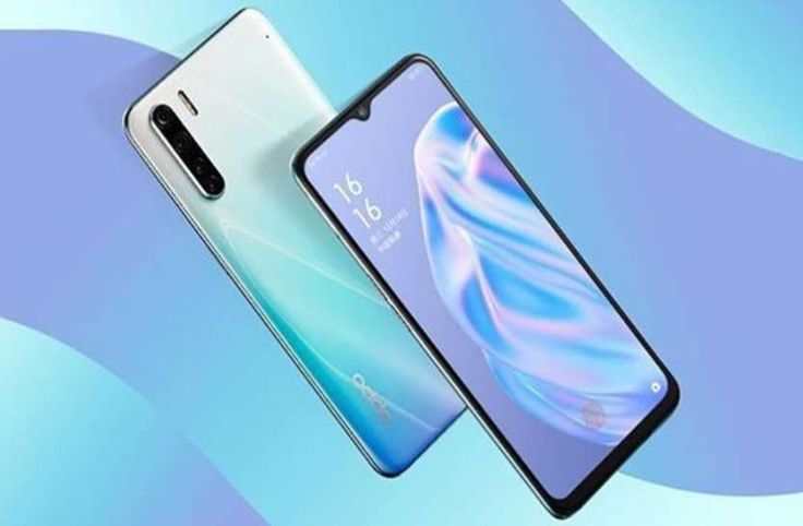 EX -UK Oppo F15  featuring a 6.4-inch AMOLED screen, MediaTek Helio P70 chip, 8GB RAM, 128GB storage, and 48MP quad-camera system with an in-display fingerprint sensor, known for its design