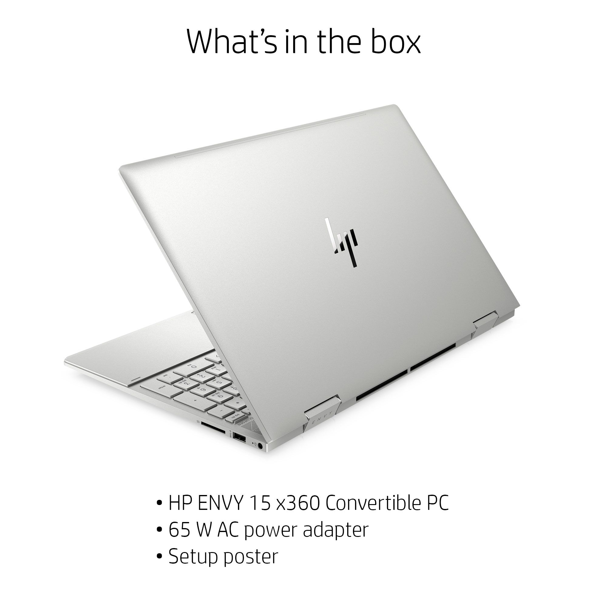 HP Envy 15.6" FHD Touch x360, Intel Core i5-1135G7, 8GB RAM, 512GB SSD, Silver, Windows 11, 15-ed1055wm
