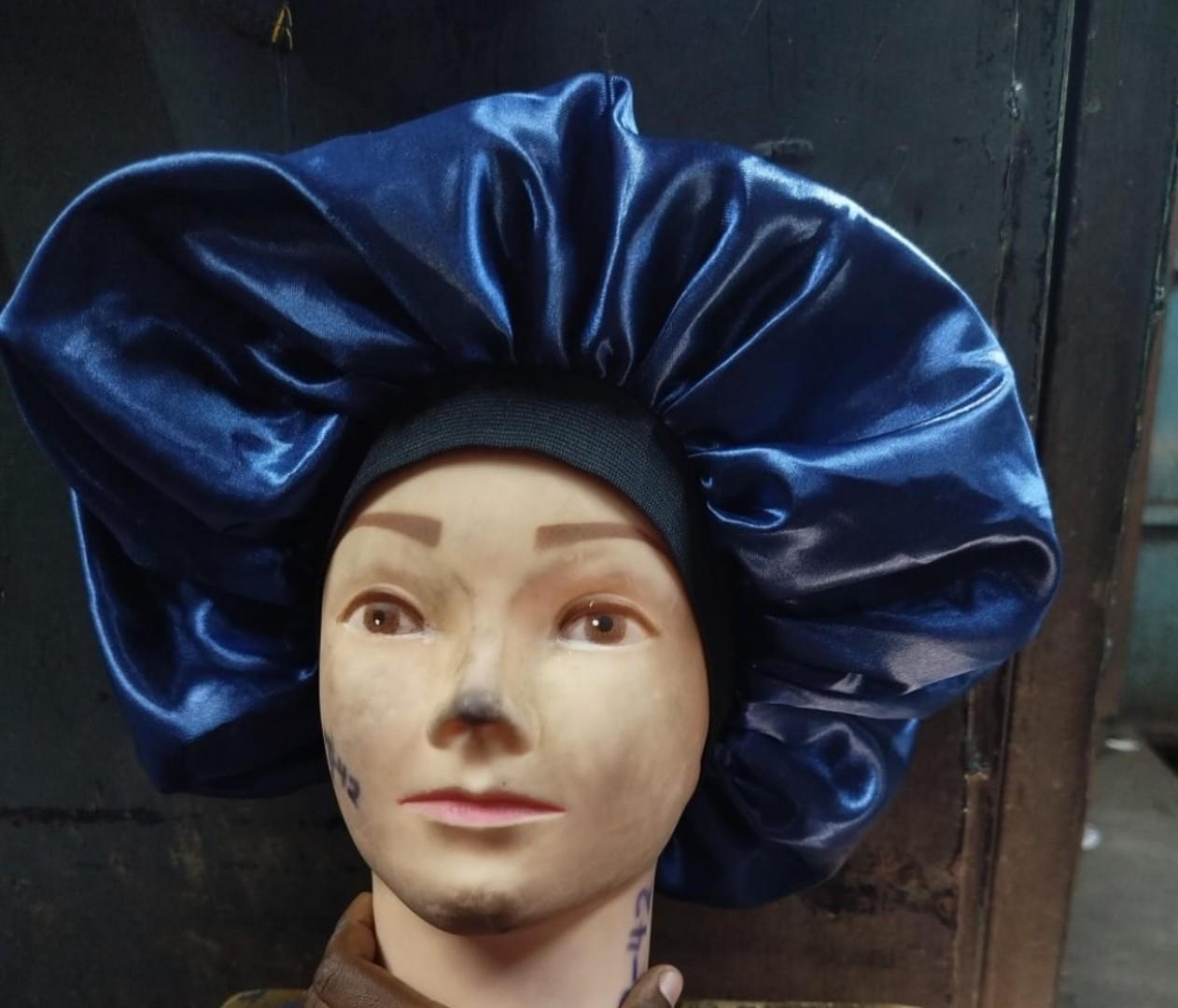 New LARGE Women Headscarf Hat Sleeping Bonnet Night Sleep Hair Caps Silky Bonet Satin Adjust Head Cover Hat For Curly Springy Hair Styling Accessories