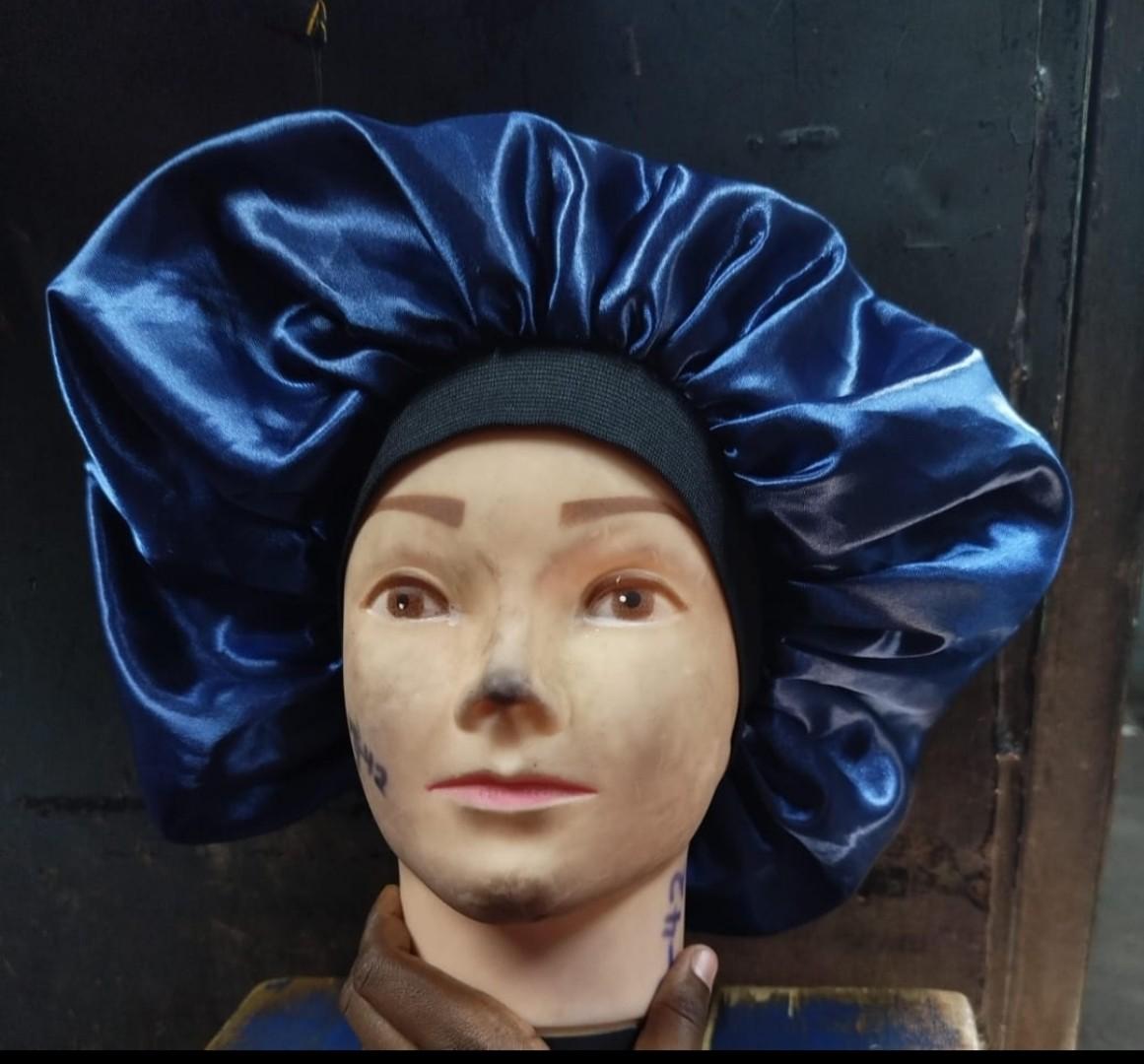 New LARGE Women Headscarf Hat Sleeping Bonnet Night Sleep Hair Caps Silky Bonet Satin Adjust Head Cover Hat For Curly Springy Hair Styling Accessories