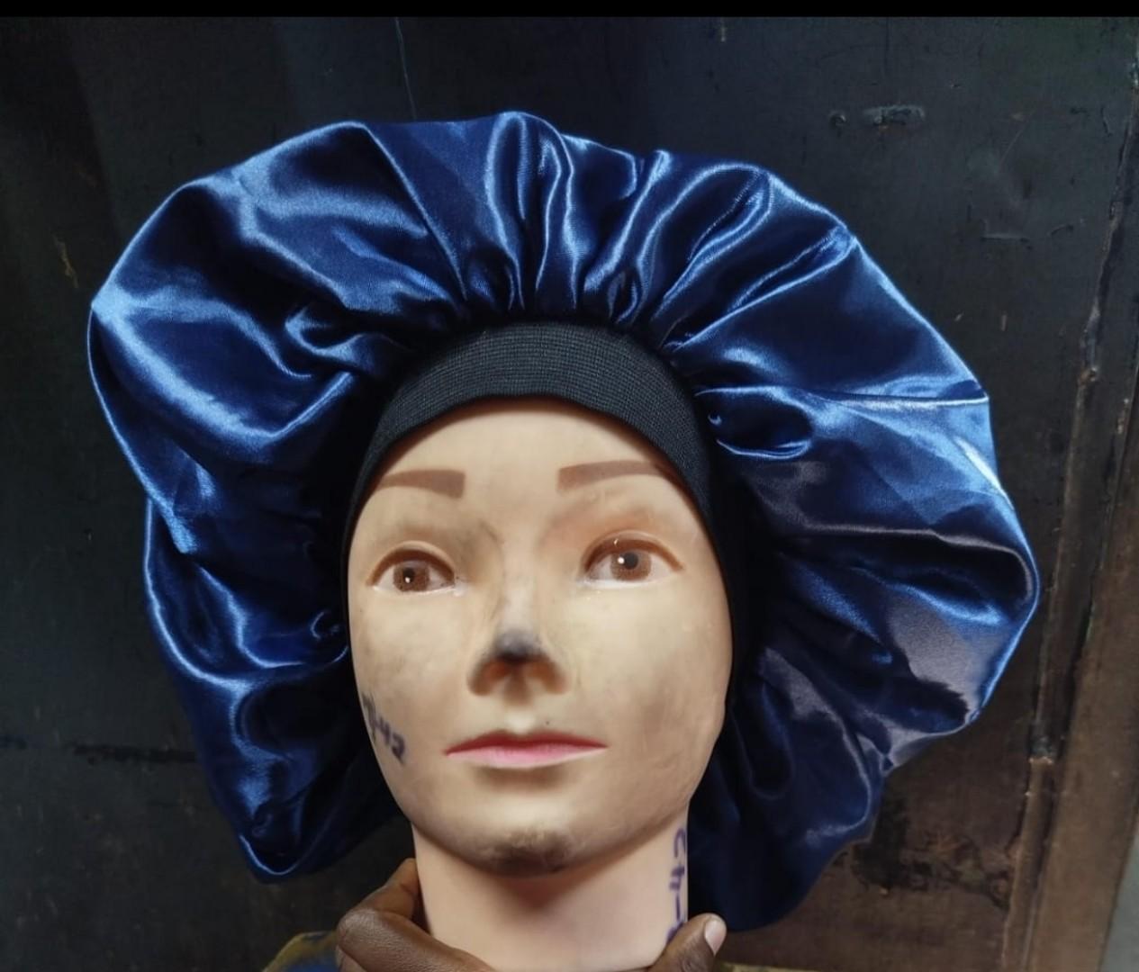 New LARGE Women Headscarf Hat Sleeping Bonnet Night Sleep Hair Caps Silky Bonet Satin Adjust Head Cover Hat For Curly Springy Hair Styling Accessories