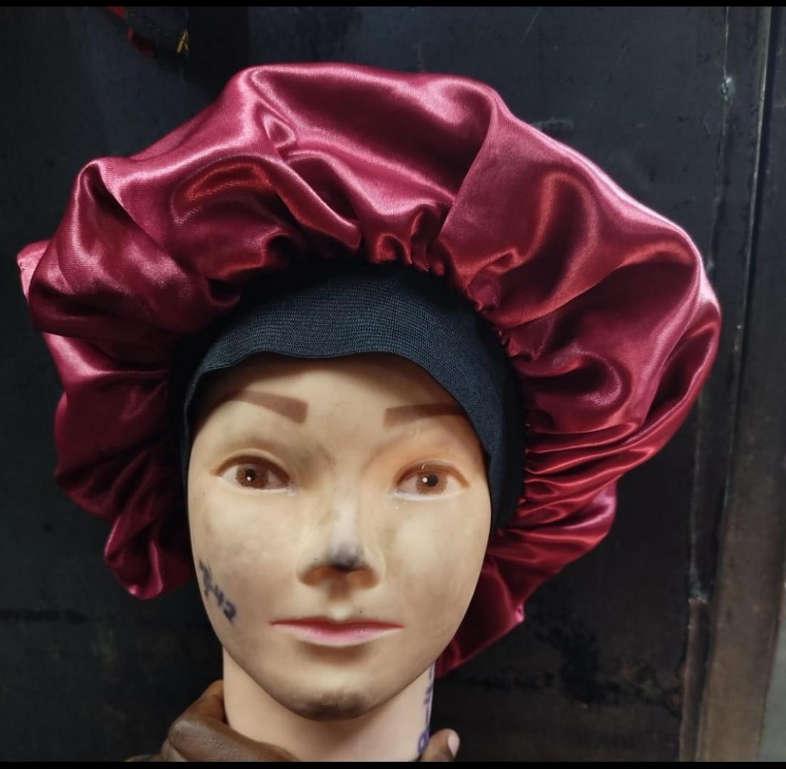 New LARGE Women Headscarf Hat Sleeping Bonnet Night Sleep Hair Caps Silky Bonet Satin Adjust Head Cover Hat For Curly Springy Hair Styling Accessories