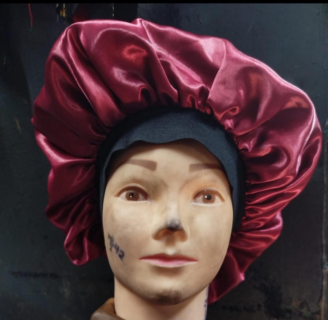 New LARGE Women Headscarf Hat Sleeping Bonnet Night Sleep Hair Caps Silky Bonet Satin Adjust Head Cover Hat For Curly Springy Hair Styling Accessories