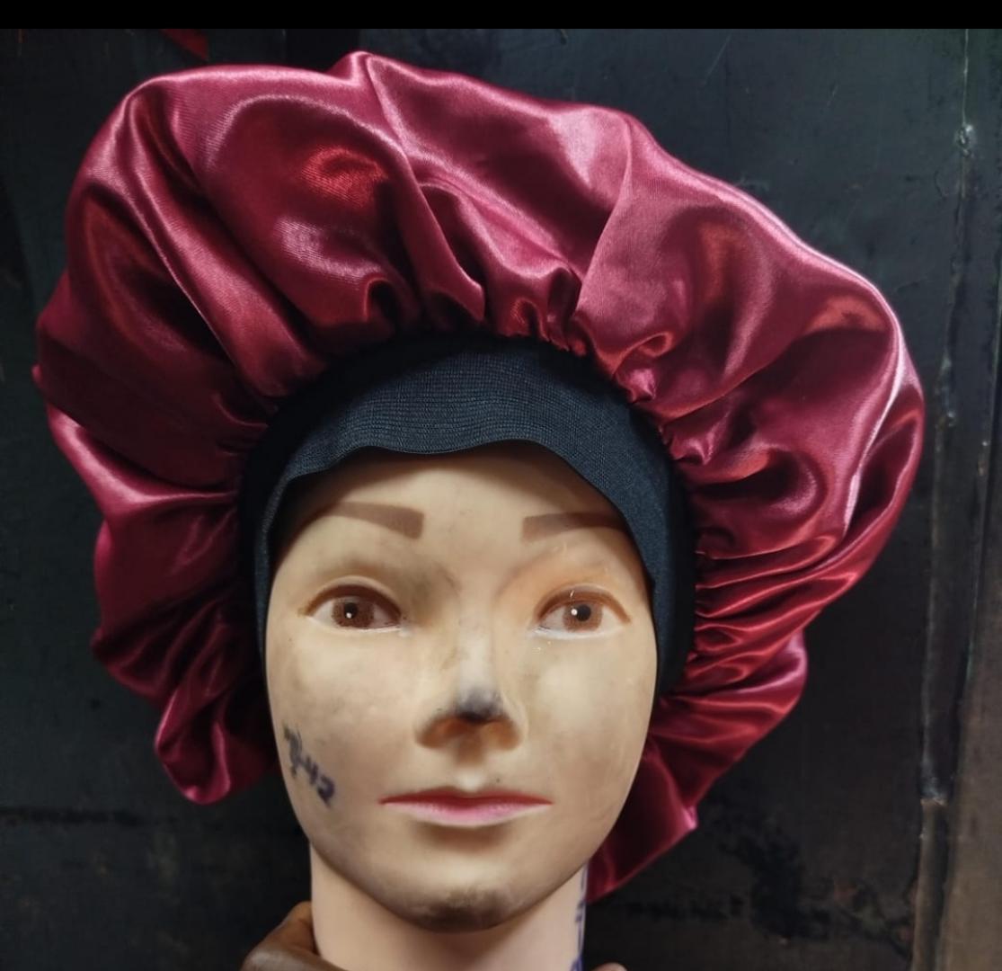 New LARGE Women Headscarf Hat Sleeping Bonnet Night Sleep Hair Caps Silky Bonet Satin Adjust Head Cover Hat For Curly Springy Hair Styling Accessories