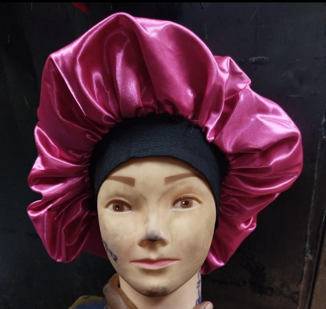 New LARGE Women Headscarf Hat Sleeping Bonnet Night Sleep Hair Caps Silky Bonet Satin Adjust Head Cover Hat For Curly Springy Hair Styling Accessories