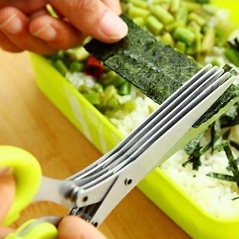 Multifunctional 5 layer herb scissors