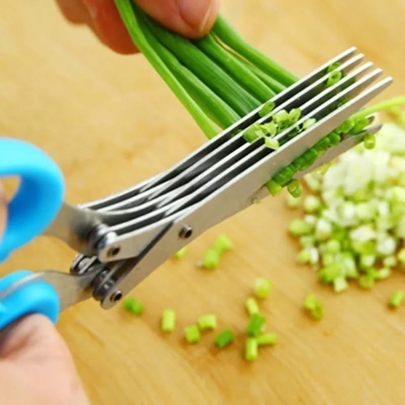 Multifunctional 5 layer herb scissors