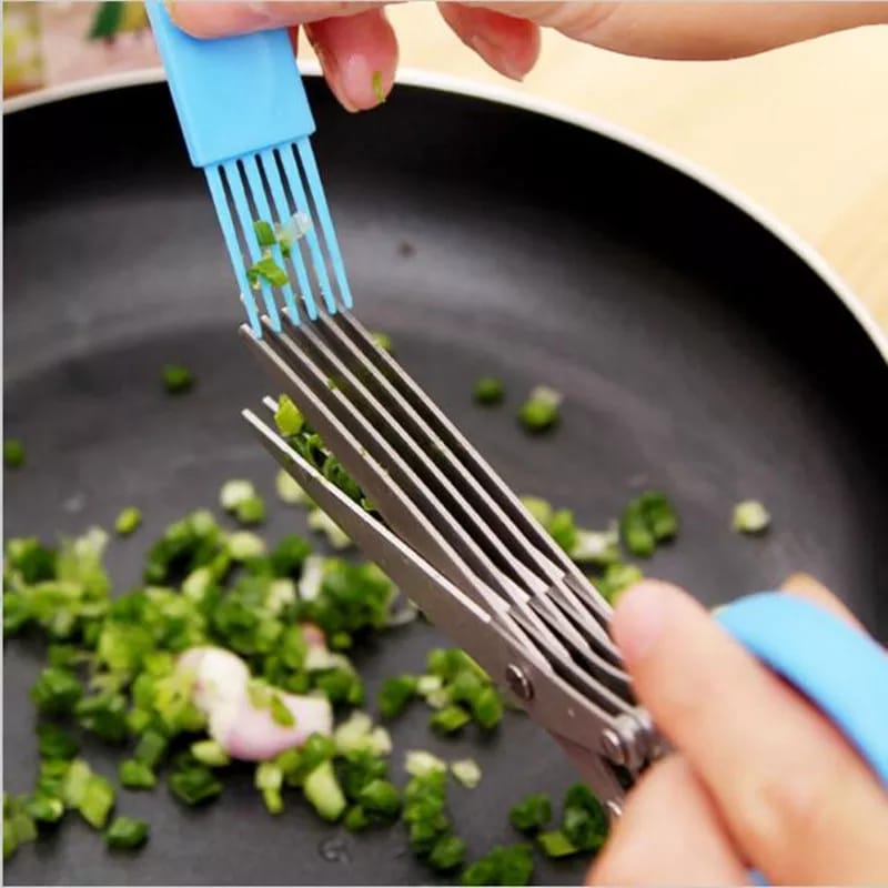 Multifunctional 5 layer herb scissors