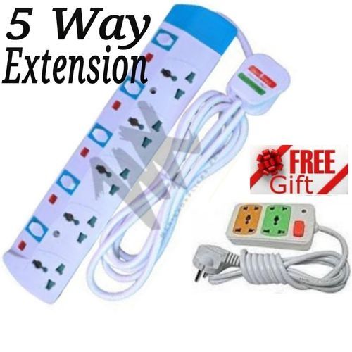 Heavy Duty 5 Way Power Extension Long Cable