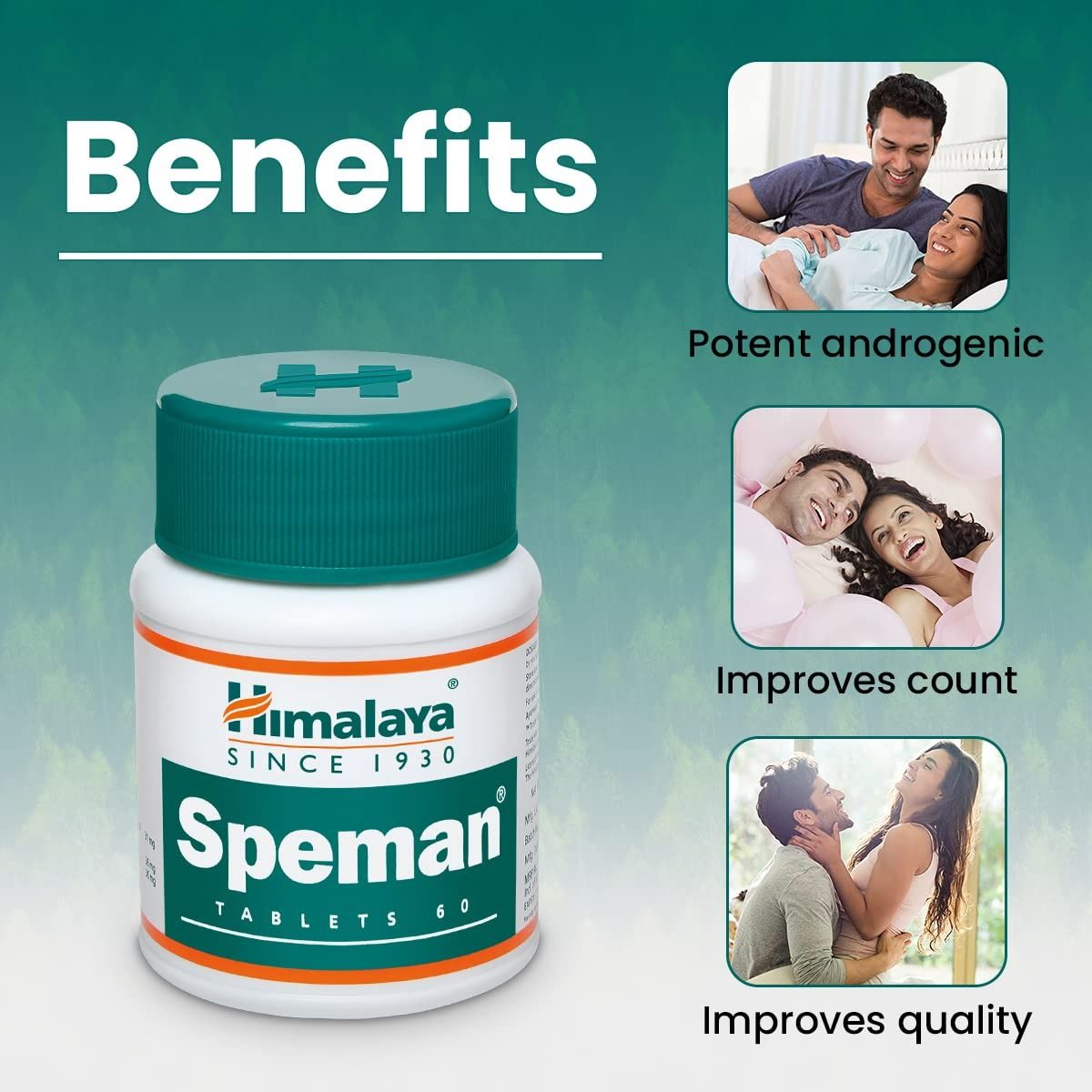 SPEMAN & CONFIDO-  PROMOTE SPERMATOGENESIS (THE PROCESS OF SPERM FORMATION) BY IMPROVING TESTOSTERONE LEVELS IN MEN AFFECTED BY SEMEN WITH LOW CONCENTRATION OF SPERM.