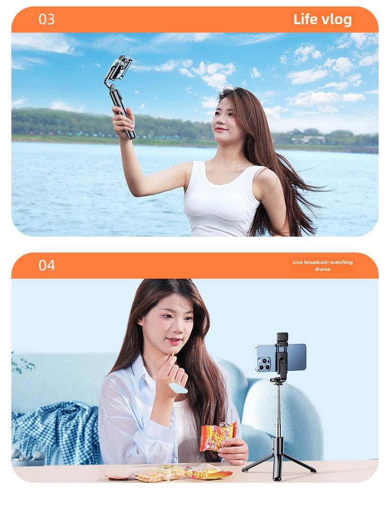 Mini Selfie Stick Tripod - The Portable Photography Wonder for Travel! Ideal for taking amazing selfies, shooting vlogs, and live streaming on your phone. Equipped with Bluetooth for effortless shooti