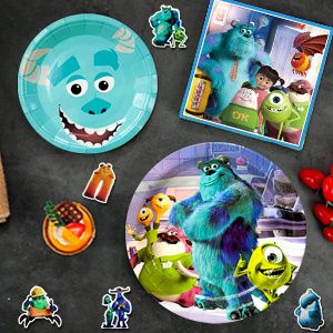 Monsters Inc Birthday Decorations,114pcs Monster Inc Party Decorations & Tableware Set- Monsters Inc Party Supplies Plates,Monster Inc Balloons Banner Backdrop etc Monster Inc Birthday Party Supplies