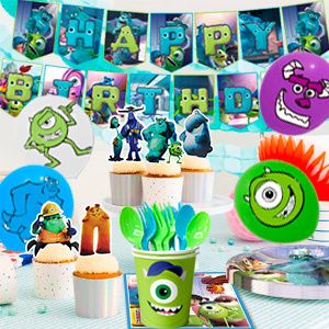 Monsters Inc Birthday Decorations,114pcs Monster Inc Party Decorations & Tableware Set- Monsters Inc Party Supplies Plates,Monster Inc Balloons Banner Backdrop etc Monster Inc Birthday Party Supplies