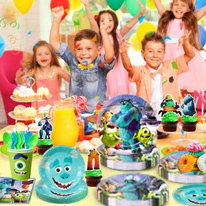 Monsters Inc Birthday Decorations,114pcs Monster Inc Party Decorations & Tableware Set- Monsters Inc Party Supplies Plates,Monster Inc Balloons Banner Backdrop etc Monster Inc Birthday Party Supplies