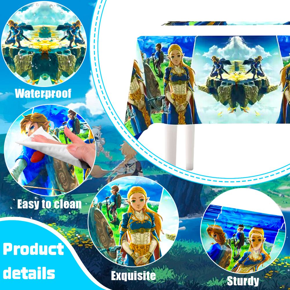 Zelda Birthday Party Supplies,112pcs Zelda Party Decorations & Tableware Set- Zelda Birthday Decorations Balloons Banner Backdrop & Zelda Plates Cups Table Cover etc  Legend Of Zelda Party Supplies