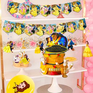 Beauty and the Beast Party Decorations,117pcs Beauty and the Beast Birthday Decorations&Party Tableware Set,Beauty and the Beast Decorations Balloons Banner, Beauty and the Beast Party Supplies etc