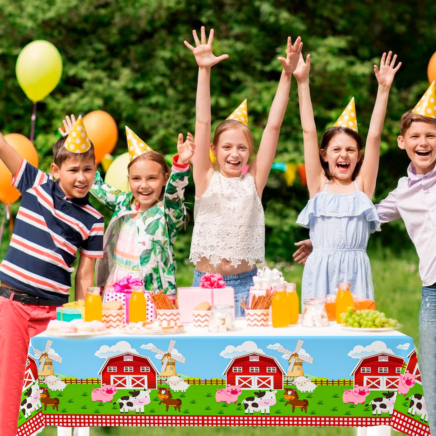 Farm Animal Tablecloth,3pcs Barnyard Theme Tablecloths Set - Farm Animal Party Tablecloth,Farm Tablecloth & Farm Animals Tablecover, for Farm Party Decorations & Farm Birthday Decorations Supplies