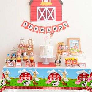 Farm Animal Tablecloth,3pcs Barnyard Theme Tablecloths Set - Farm Animal Party Tablecloth,Farm Tablecloth & Farm Animals Tablecover, for Farm Party Decorations & Farm Birthday Decorations Supplies