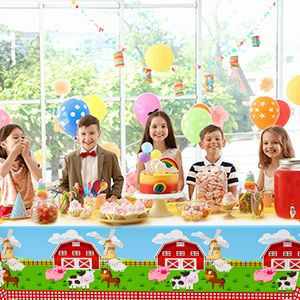 Farm Animal Tablecloth,3pcs Barnyard Theme Tablecloths Set - Farm Animal Party Tablecloth,Farm Tablecloth & Farm Animals Tablecover, for Farm Party Decorations & Farm Birthday Decorations Supplies