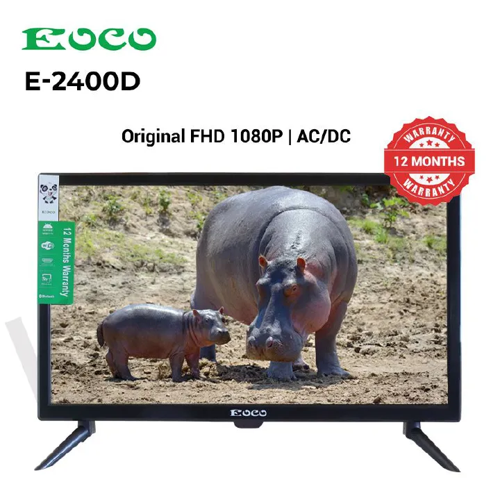 EOCO E-2400 Digital AC/DC TV Original 1080P Energy Saving Televison with 12 Months Warranty