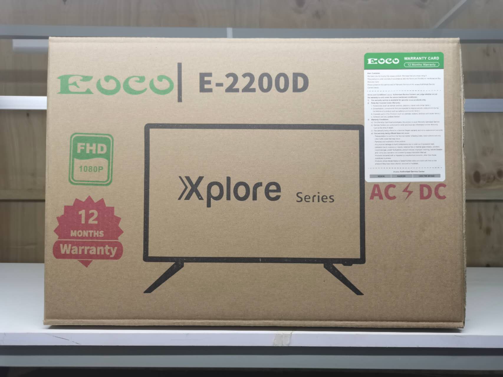 EOCO 22 inch Digital TV AC/DC(E-2200D)Original 1080P Energy Saving Televison with 12 Months Warranty